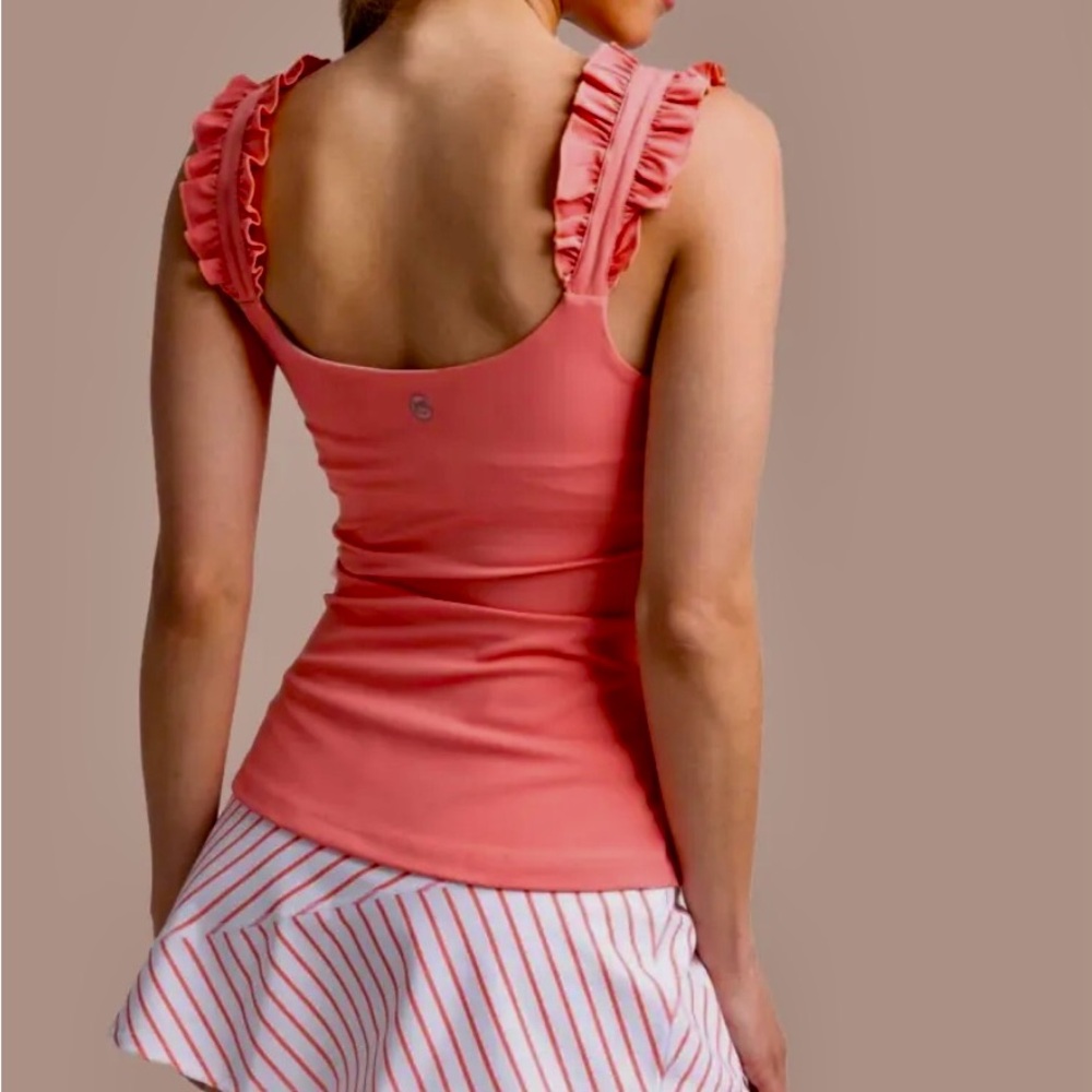 NWT Southern Tide Coral Ruffle Tank Top - Picture 4 of 10